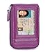 MaxGear Credit Card Wallet with Zipper, Genuine Leather RFID Credit Card Holder for Women Ladies Wallets Purple