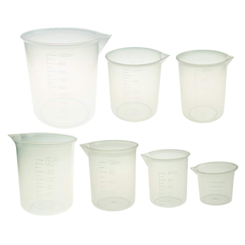 Plastic Measuring Cup Set 7 Sizes 25ml 50ml 100ml 150ml 250ml 500ml 1000ml Capacity Cup Clear White Container By Bilipala Buy Online In Morocco At Desertcart Ma Productid