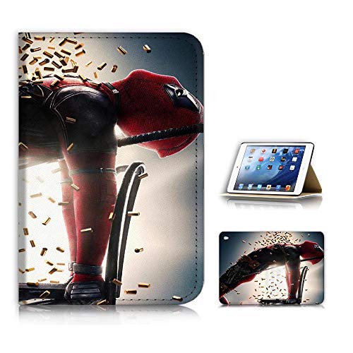 (for iPad Mini 1 2 3, Generation 1/2/3) Flip Style Case Cover, Shock Protection Design with Screen Protector - B31119 Deadpool