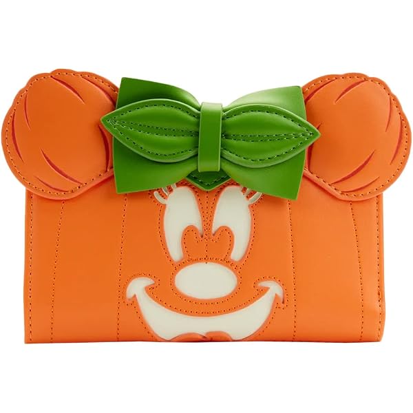 Orange Pumpkin Minnie Crossbody with Green Bow Mickey Mouse Pumpkin Crossbody Bag, Girls Disney Halloween  main image 4