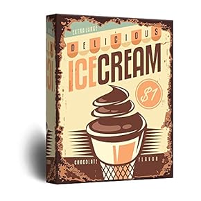 Canvas Wall Art - Icecream Concept Vintage Style Art - Giclee Print Gallery Wrap Modern Home Art Ready to Hang - 12x18 inches