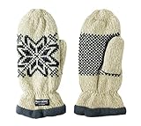 Bruceriver Women Snowflake Knit Mittens with Warm Thinsulate Fleece Lining