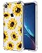 Hi Space Flower Clear Case Fit iPhone XR Release 2018, Sunflower Girls and Women Floral Back Cover, Transparent Flexible TPU Bumper Shockproof Protective Case