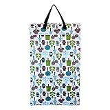 Large Hanging Wet Dry Bag for Baby Cloth Diapers or Laundry (Owl)