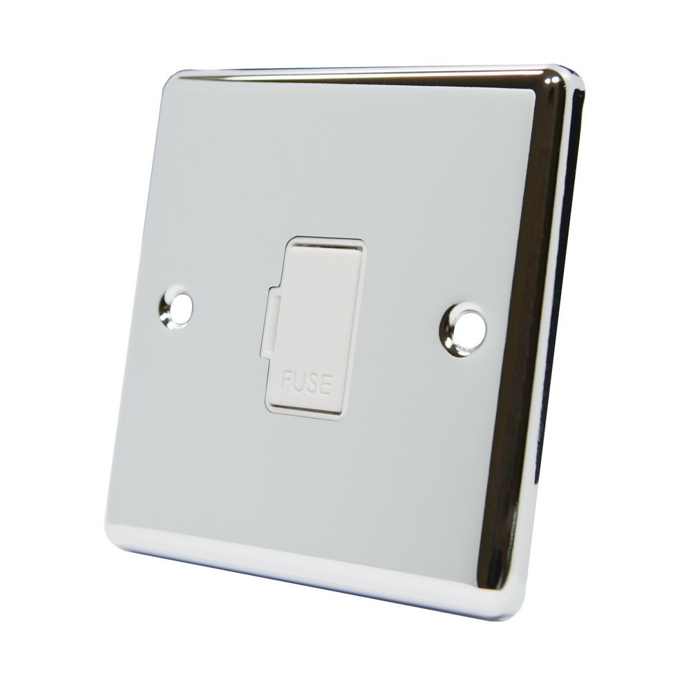 AET CPCUFSWH 13 A Polished Chrome Classical Unswitched Fused Spur White Box Connection Unit