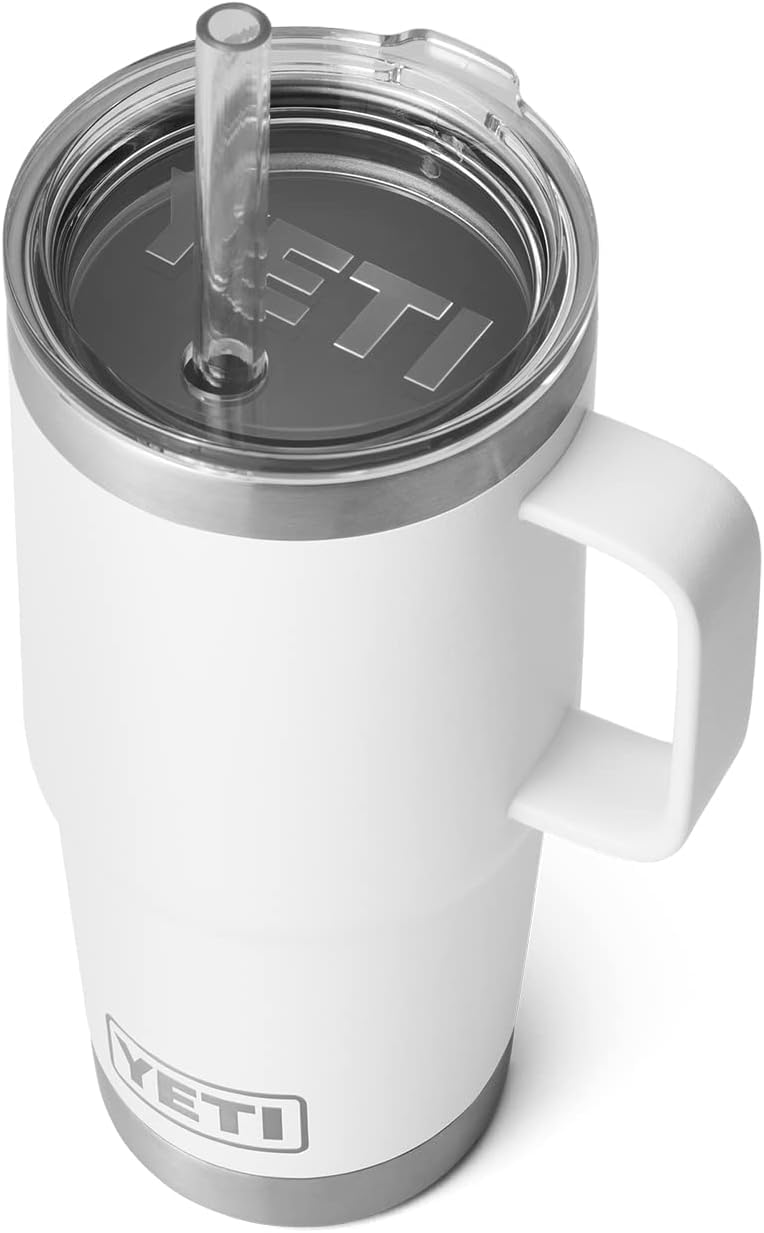 YETI Rambler Straw Mug, Stainless Steel Vacuum Insulated Mug with Straw Lid, White, 25oz (739ml) — image 1