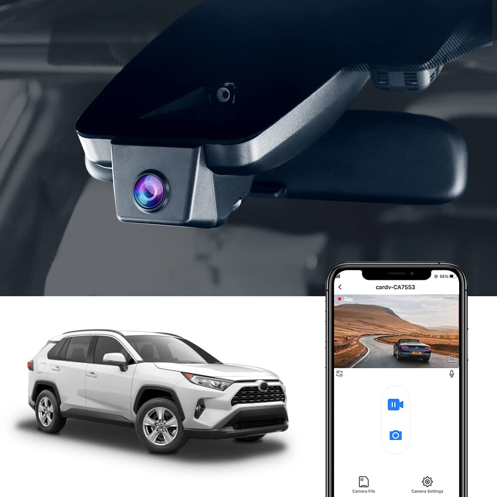 FITCAMX Dash Cam Suitable for Toyota RAV4 2019-2021 5th Gen (XA50)(Model A), 4K Dashcam with WiFi, Night Vision, Loop Recording, G-sensor with 64GB Card