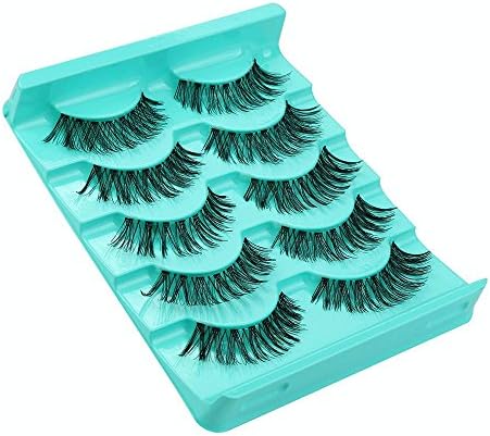 DRACLE Fashion Eye Lashes, 5 Pair Ultra-thin Eye Lashes 3D Reusable False Eyelashes (B)