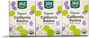 Pack of 6, 365 by Whole Foods Market, Organic Raisins, 1 Ounce