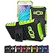 Viodolge for Galaxy Amp 2 Case, for Galaxy Express 3 Case, [Shockproof] Hybrid Tough Rugged Dual Layer Protective Case Cover with Kickstand for Samsung Galaxy J1 2016 / Amp 2 Green