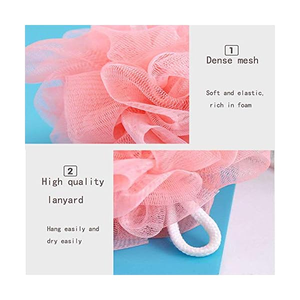 XINGSUI-4Pcs-Mesh-Loofah-Male-and-Female-Body-Exfoliating-Shower-Ball-Shower-Sponge-Soft-Bathing-Cleansing-and-Soothing-the-Skin-Bathing-Loofah-4-Colors XINGSUI 4Pcs Mesh Loofah, Male and Female Body Exfoliating Shower Ball Shower Sponge, Soft Bathing, Cleansing and…