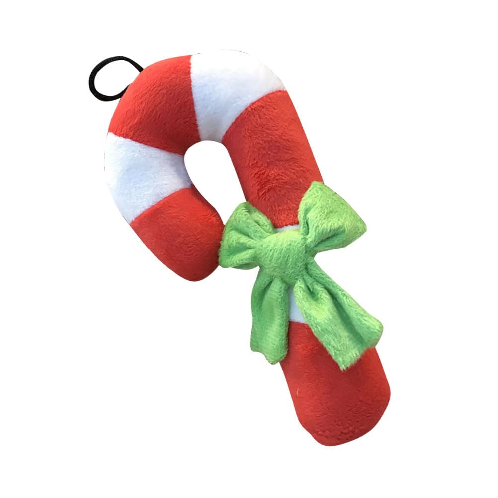 Ipetboom Interactive Plush Dog Squeaky Toy - Christmas Candy Cane Design for Puppies and Small Dogs, Ideal Xmas Chew Toy and Holiday Decoration, Canes Decorations Sound Pet Cat Teething Supply