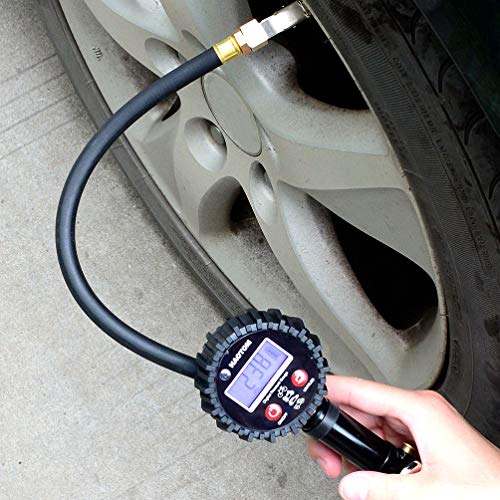 Digital Tire Inflator with Pressure Gauge,0-200 PSI Heavy Duty Rubber Hose,1/4 NPT Quick Connect, Air Chuck and Compressor Accessories for Car Motorcycle Bike Truck Vehicles - Thumbnail 5