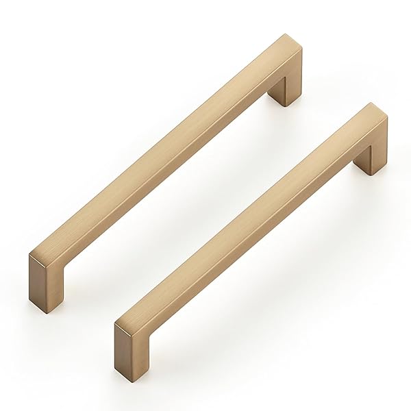 RAVINTE CABINET HANDLES SOLID SLIM CHAMPAGNE BRONZE 20 PACK 4 INCH HOLE CENTER SQUARE BAR DRAWER HANDLES KITCHEN CABINET PULLS DRAWER KITCHEN CABINET HARDWARE