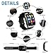 Smart Watch Bluetooth Smartwatch with Camera TouchScreen SIM Card Slot, Waterproof Phones Smart Wrist Watch Compatible with iPhone Android Samsung Huawei Sony for Kids Men Women (Q Black)