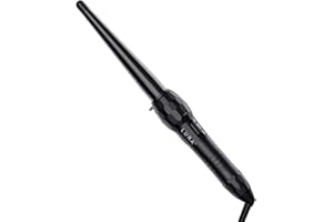 LURA Ceramic Tourmaline Coating Curling Wand, 1/2-1 Inch Barrel Hair Curler with 2 Heat Setting (320/410℉), Suitable for All Hair Types