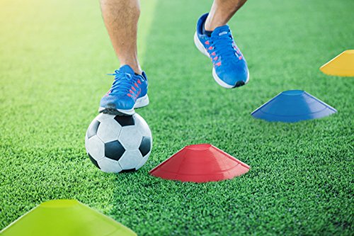 image for Prextex 40 Pack Soccer Cones with Holder for Training, Football, Kids,