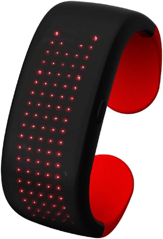 Keweis LED Glowing Bracelet, LED Light Up Wristband, 9 Pattern Optional, Running, Cycling, Jogging, Nightclub, Christmas, Birthday Party Supplies (Red)