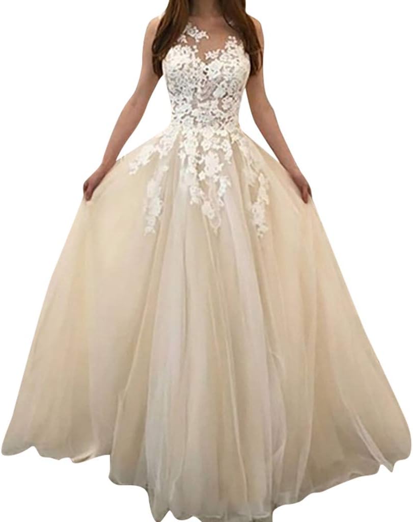Fashion Floral Lace Wedding Elegant Chiffon Long Maxi Dress Women Evening Party Dress Ball Gown