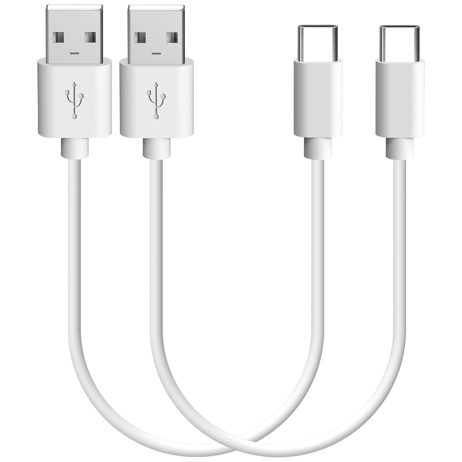 GEEKRIA USB Earbuds Short Charger Cable Compatible with Jabra Elite 10Gen2/10/8 Active/85t/7 Pro, USB to USB-C Replacement Power Charging Cord (1ft/30cm 2Pack)