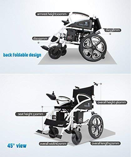 Culver Mobility Best Wheelchair 2020 New Electric Wheelchair Folding Lightweight Heavy Duty Electric Power Motorized Wheelchair Black (Free Wheelchair RAMP Gift) [Amazon Exclusive] - Thumbnail 6