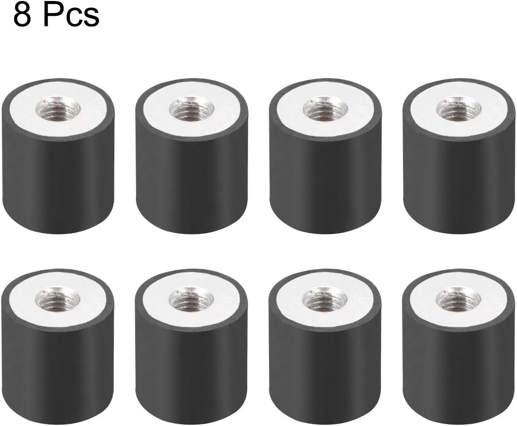 sourcing map 15 x 15mm M5 Thread Female Rubber Mounts,Vibration Isolators,Replaces Anti Vibration Pads Flat Silentblock Base Block 8pcs - Image 3