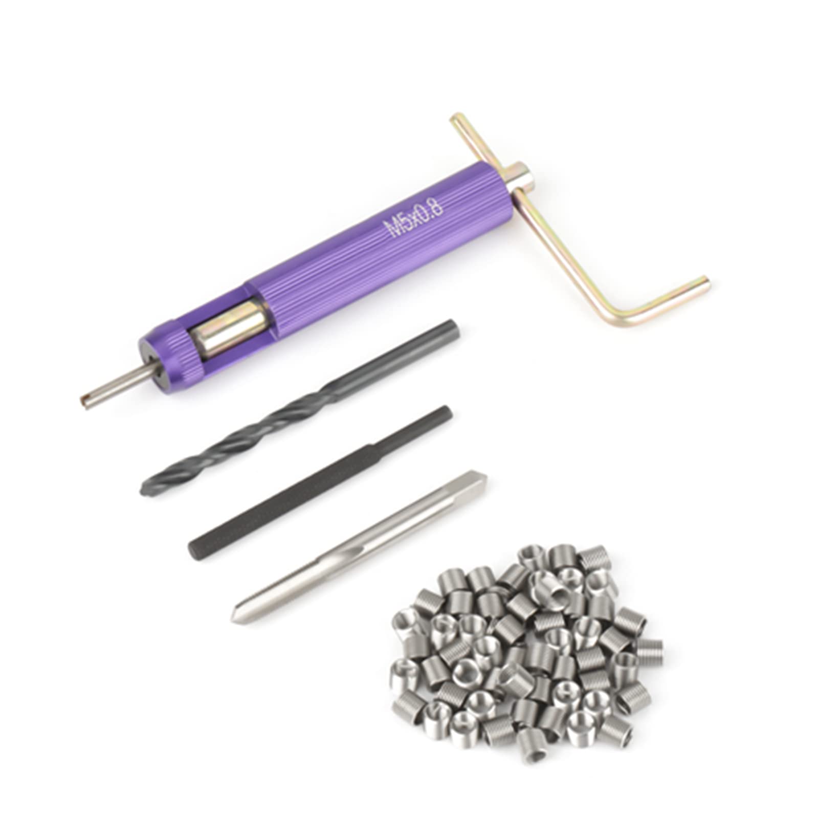 Thread Repair Kit - 50pcs Stainless Steel Coiled Wire Helical Screw Thread Inserts M5 x 2D