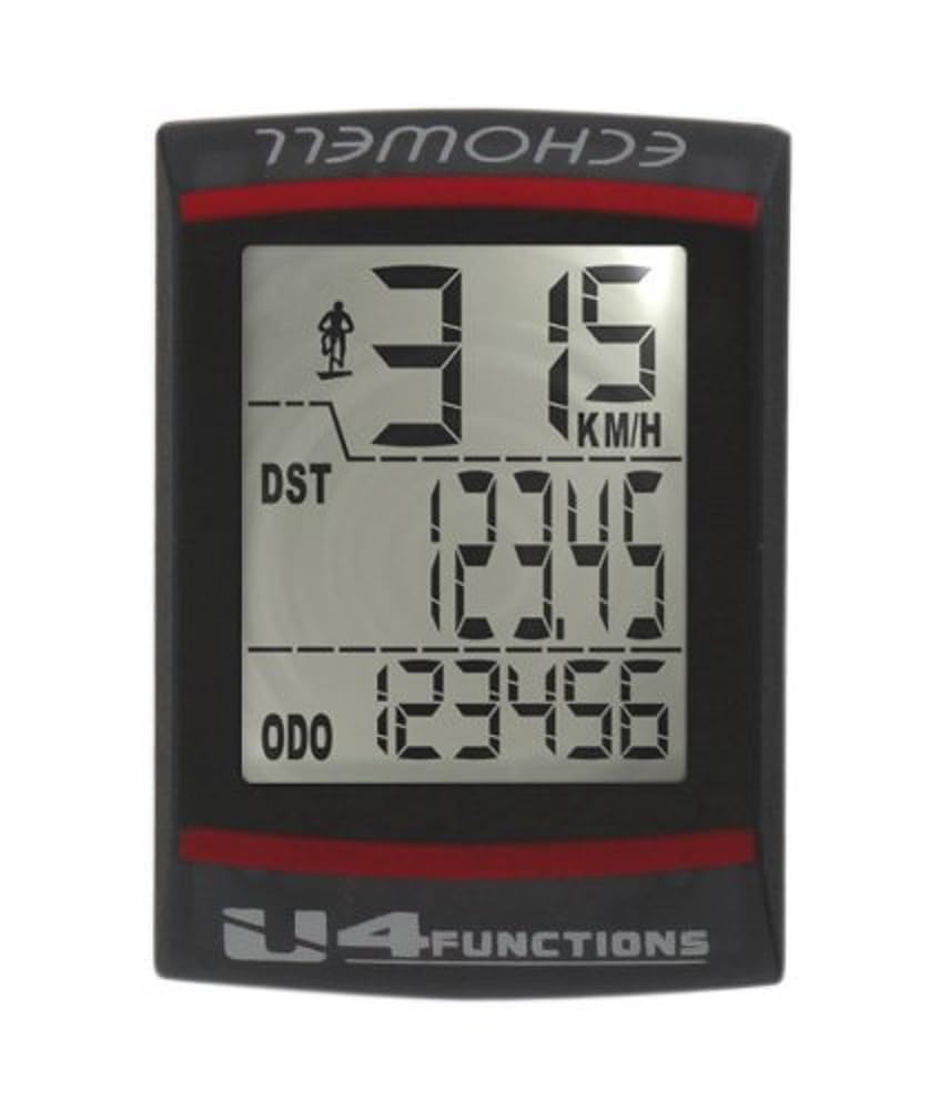 ECHOWELL Cyclecomputer U4 4 Functions Black - Wired