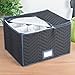 Stemware Storage Chest -Deluxe Quilted Microfiber (Black With Charcoal Trim) ( 15.5