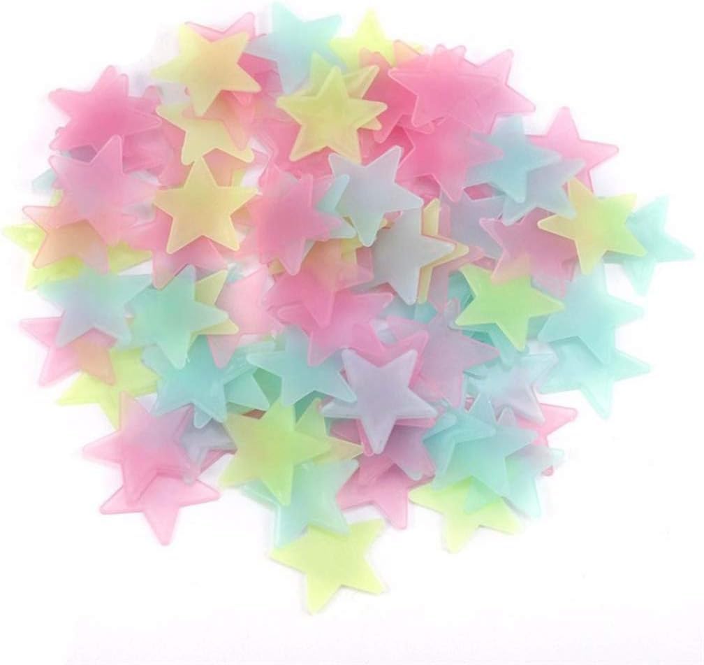 100Pcs Colorful Glow in the Dark Star Stickers, Luminous Wall Stickers for Kids Room and Bedroom, Wall Sticker, Wall Decorations
