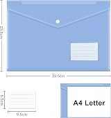 ASTARON 10 Pack A4 Plastic Envelopes Folders Clear 5 Colors 33.5x23.5cm view 2