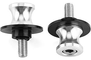 Swing Arm Spool, 2PCS 6/8/10mm Premium Motorcycle CNC Rear Stand Swing Arm Spool Sliders Stand Swingarm Bobbins (6mm -Silver)