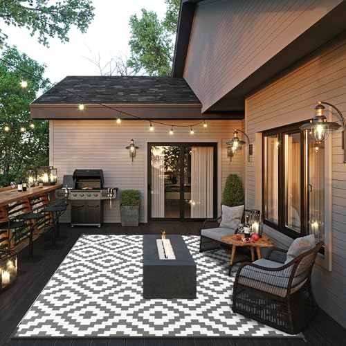 Mokani Waterproof Outdoor Rug 270 x 360 cm, Polypropylene Carpet for Garden, Terrace, Balcony, Pool, Picnic, UV Protection, Easy to Clean, Foldable and Storage