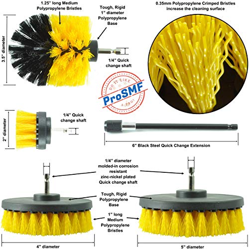 ProSMF Drill Brush Set Scrub Brush for Drill Drill Scrubber Brush