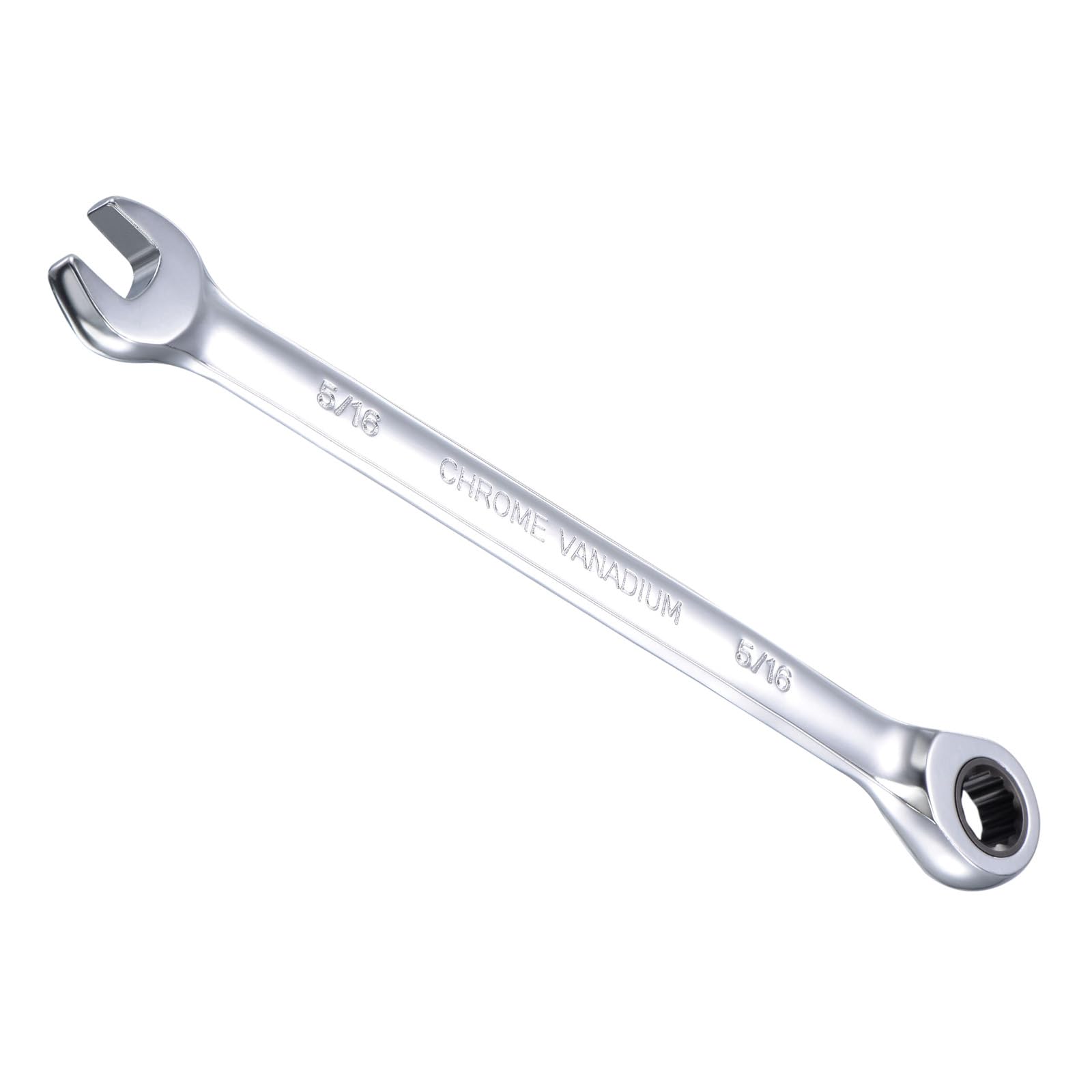 CoCud Ratcheting Wrench, 5/16" Head SAE 72-Teeth, Cr-V Combination Wrench Spanner - (Applications: for Repairing Home Tasks)