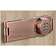 ETEKJOY Keyless Cabinet Lock 3-Digit Password Combination Code Hasp Latch Lock Twist Knob Wooden Drawer Cupboard Locker Gun-Safe Closet Box (3 inch, Antique Copper)