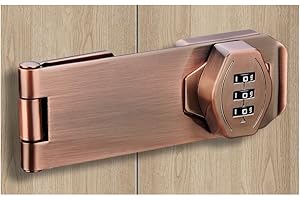 ETEKJOY Keyless Cabinet Lock 3-Digit Password Combination Code Hasp Latch Lock Twist Knob Wooden Drawer Cupboard Locker Gun-Safe Closet Box (4 inch, Antique Copper)