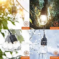 Afirst Outdoor Edison String Lights 48FT - Patio