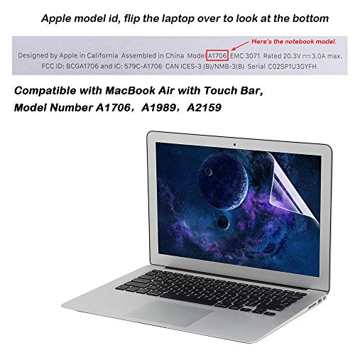 Full Protection Kit Compatible with 13 inch New MacBook Pro with Touch Bar, SourceTon Keyboard Cover, Screen Protector, Trackpad Protector, w/Free Cleaning Cloths (Model Number A1706，A1989，A2159) - Thumbnail 2