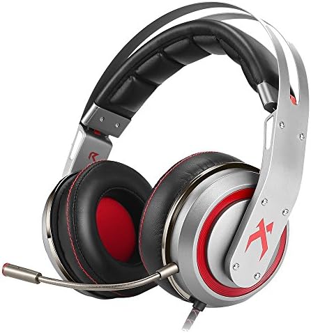 Gaming Headset Surround Sound, T19 Over Ear Gamer Headphones with Microphone for PC PS4 Laptop (Grey)