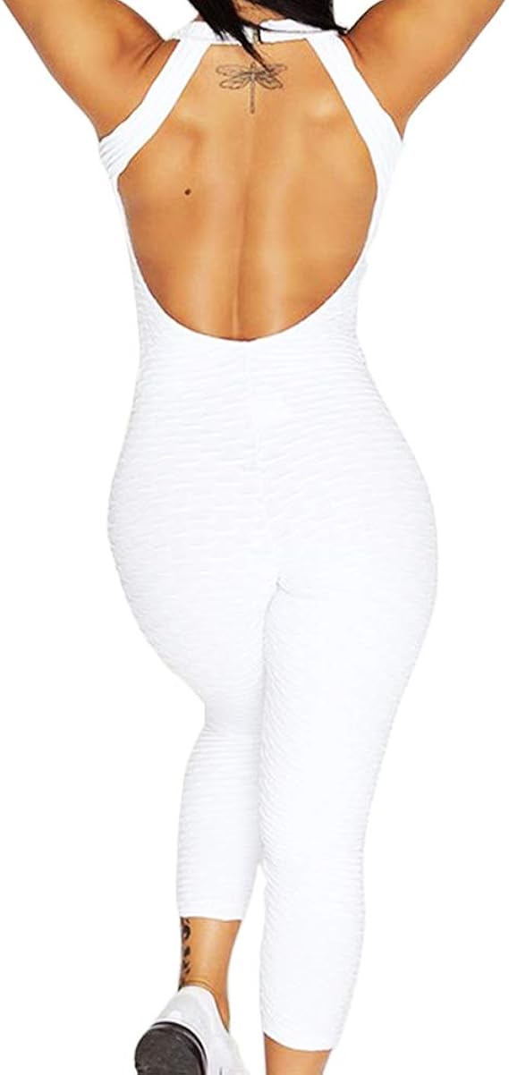 white yoga jumpsuit