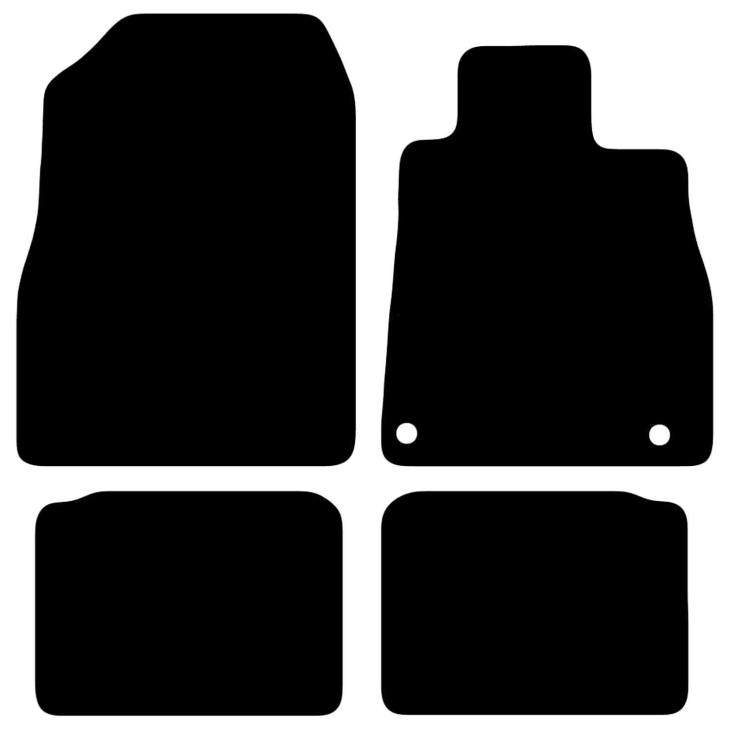 Carsio Carpet Car Mats For Nissan Micra 2017+ 4 Piece Set Tailored Fit Floor Mat Complete Accessory Black Custom Fitted - All Weather, Anti-Slip Backing & Black Trim