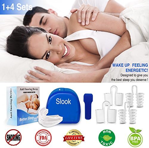 Snoring Solution Stop Snoring Mouthpiece, 4 Set Anti Snoring Nose Vents Nasal Dilators Nose Cones Snore Reduction Snore Stopper Nose Plugs Sleep AIDS Stop Snoring Devices for Men and Women