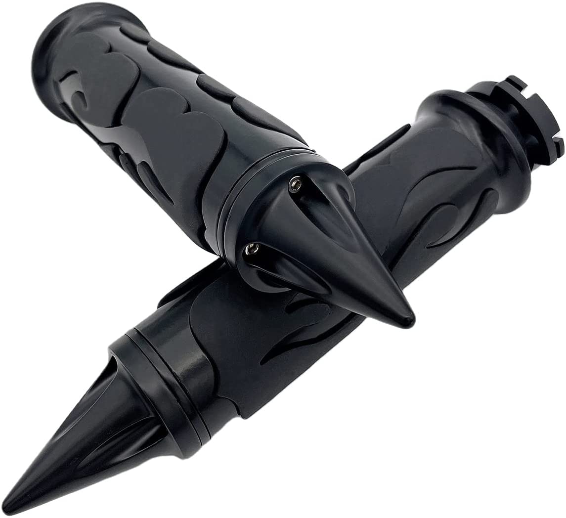 Photo 1 of 1" Motorcycle Handlebar Grips Bar Grip 24.5mm 26mm Thruster Grip for Harley Yamaha Suzuki by D1M (Black)