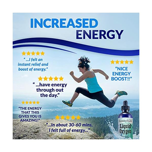 Dexterity Health Liquid Oxygen Drops, 3Pack of 4 oz. DropperTop Bottles, Vegan, AllNatural