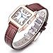 Women Wrist Watch Ladies Waterproof Brown Leather Strap Watches Dress Quartz Watch