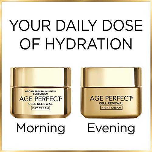 L'Oreal Paris Skincare Age Perfect Cell Renewal Skin Renewing Day Cream with SPF 15, Face Moisturizer with Salicylic Acid to Stimulate Surface Cell Turnover for Visibly Radiant & Vibrant Skin, 1.7 oz