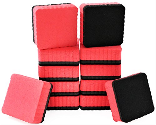 12-Pack of Premium Magnetic Dry Erase Erasers | Divine Kinetics | Magnetic Whiteboard & Chalkboard Erasers | Dry Erasers for White Boards | Perfect Erasers for the Classroom, Home or Office! (Red) - Thumbnail 6