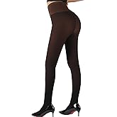 DancMolly Fleece Lined Tights Women Skin Color Warm Thermal Winter High Waist Leggings with Fuzzy Lining