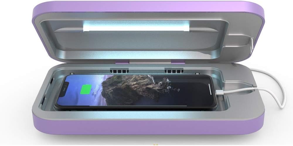 PhoneSoap 3 UV Smartphone Sanitizer & Universal Charger | Patented & Clinically Proven UV Light Disinfector | (Lilac)